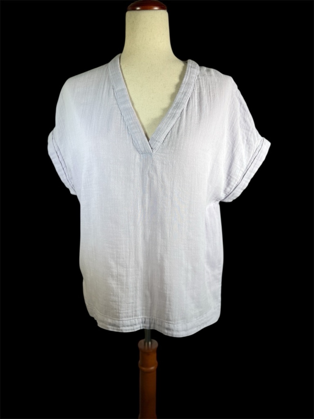 Pact Lightweight Lavender V-Neck Short Sleeve Tee